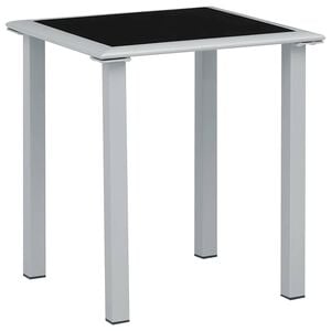 vidaXL Table de jardin Noir et argent&eacute; 41x41x45 cm Acier et verre