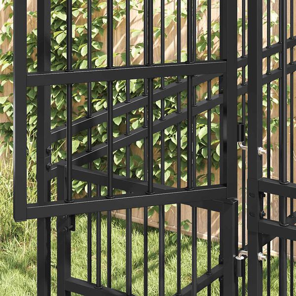 vidaXL Chenil d'ext&eacute;rieur pour chiens Acier 16,59 m&sup2;