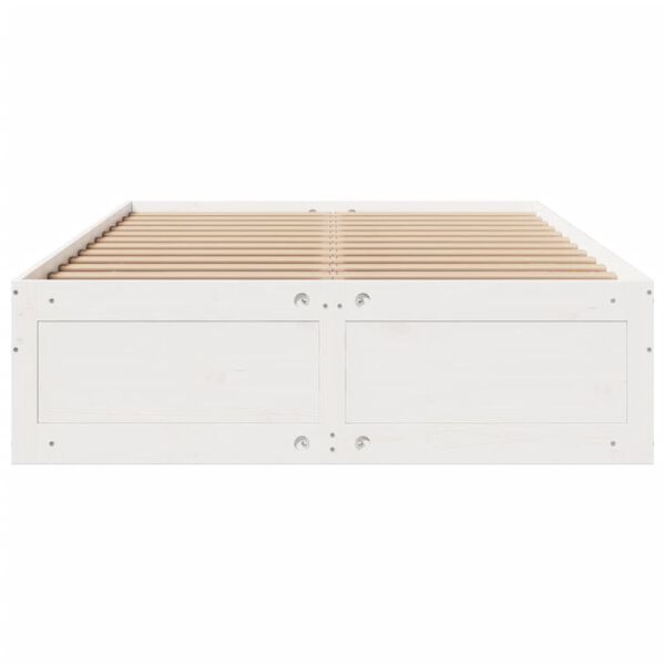 vidaXL Cadre de lit sans matelas avec tiroirs blanc 140x200cm bois pin