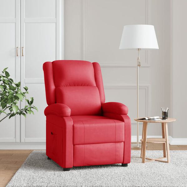 vidaXL Fauteuil inclinable Rouge Similicuir