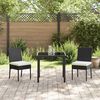 vidaXL Ensemble de salle &agrave; manger pour jardin 3 pcs Noir