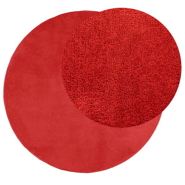 vidaXL Tapis OVIEDO &agrave; poils courts rouge &Oslash; 120 cm