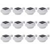 vidaXL Lampes solaire &agrave; LED d'ext&eacute;rieur pour cl&ocirc;ture 12 pcs Blanc