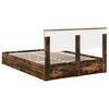 vidaXL Lit de Rangement Ch&ecirc;ne fum&eacute; 135 x 190 cm Bois d'ing&eacute;nierie