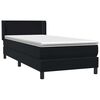 vidaXL Sommier &agrave; lattes de lit avec matelas noir 90x210 cm velours