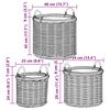 vidaXL Panier &agrave; plantes avec stockage 3 pcs Gris Rattan Kubu