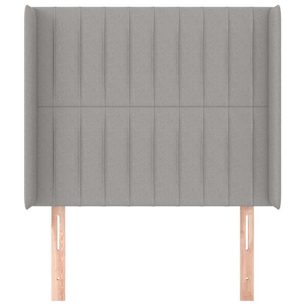vidaXL T&ecirc;te de lit avec oreilles Gris clair 83x16x118/128 cm Tissu