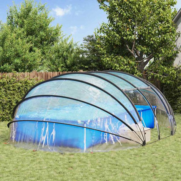 vidaXL D&ocirc;me de tente de piscine Transparent 538 x 440 x 204 cm PVC