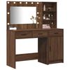 vidaXL Table de Toilette avec tiroir 2 pcs Marron 78.5 x 41 x 135 cm