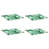 vidaXL Coussins de chaise lot de 4 motif de feuilles 40x40x4 cm tissu