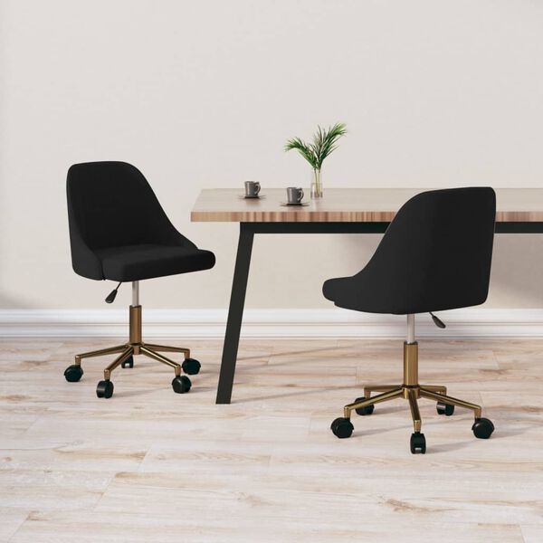 vidaXL Chaises pivotantes &agrave; manger lot de 2 noir velours