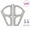 vidaXL Charni&egrave;re de Tiroir Flip 12 pi&egrave;ces Argent&eacute; 235 x 155 x 30 mm