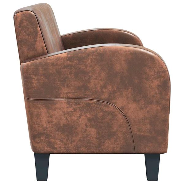 vidaXL Canapé à 2 places Daim synthétique Marron