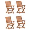 vidaXL Chaises pliantes, lot de 4, 57 x 66 x 95 cm, en bois d'acacia massif