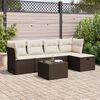 vidaXL Salon de jardin avec coussins 6 pcs marron r&eacute;sine tress&eacute;e