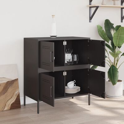 vidaXL Buffet noir 68x39x79 cm acier