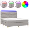 vidaXL Sommier &agrave; lattes de lit matelas et LED Gris clair 160x200 cm