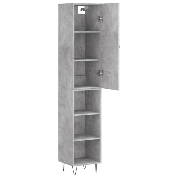 vidaXL Buffet haut Gris b&eacute;ton 34,5x34x180 cm Bois d'ing&eacute;nierie