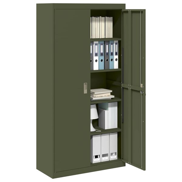 vidaXL Armoire de rangement 2 pcs Vert olive 90 x 40 x 180 cm Acier