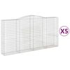 vidaXL Paniers &agrave; gabions arqu&eacute;s 5 pcs 400x50x200/220 cm Fer galvanis&eacute;