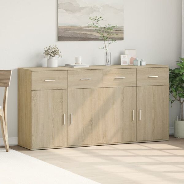 vidaXL Buffets 2 pcs ch&ecirc;ne sonoma 79x38x80 cm bois d'ing&eacute;nierie