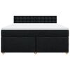 vidaXL Sommier &agrave; lattes de lit avec matelas Noir 180x200 cm Tissu