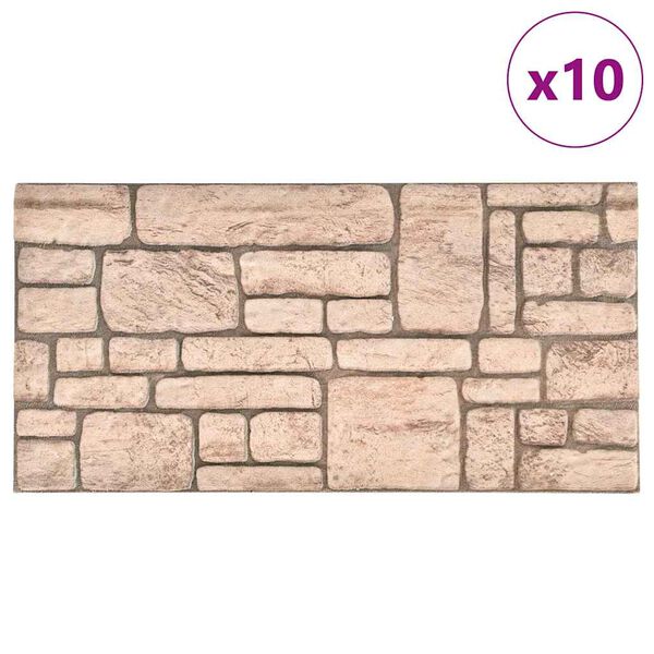 vidaXL Panneaux muraux 3D avec design de brique beige 10 pcs EPS