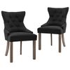 vidaXL Chaises &agrave; manger lot de 2 noir tissu