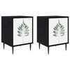 vidaXL Table de chevet HANAU 2 pc Ch&ecirc;ne noir 36 x 33 x 51 cm