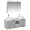 vidaXL Ensemble d'armoire de salle de bain 4 pcs Gris b&eacute;ton