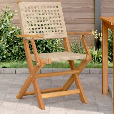 vidaXL Chaises de jardin lot de 2 beige bois massif d'acacia et rotin