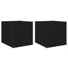 vidaXL Meubles TV muraux avec lumi&egrave;res LED 2 pcs noir 30,5x35x30 cm