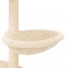 vidaXL Arbre &agrave; chat avec griffoirs en sisal cr&egrave;me 117 cm