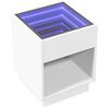vidaXL Table de chevet avec LED infini blanc 40x40x50 cm