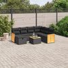 vidaXL Salon de jardin 8 pcs avec coussins noir r&eacute;sine tress&eacute;e