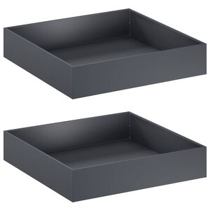 vidaXL Cache-pot de jardin 2 pc Anthracite 80 x 80 x 20 cm