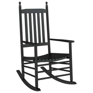 vidaXL Chaise &agrave; bascule avec si&egrave;ge incurv&eacute; noir peuplier massif