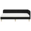 vidaXL Cadre de lit d'angle avec matelas Noir 90 x 200 cm tissu