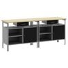 vidaXL Ensemble d'&eacute;tabli 2 pcs Noir et gris 200 x 55 x 85 cm