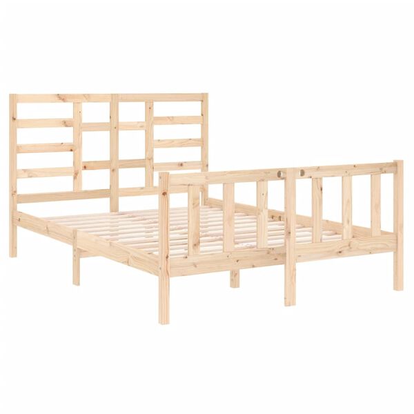 vidaXL Cadre de lit sans matelas bois massif 120x190 cm