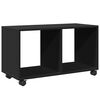 vidaXL Armoire &agrave; roulettes noir 72x33x42,5 cm bois d'ing&eacute;nierie