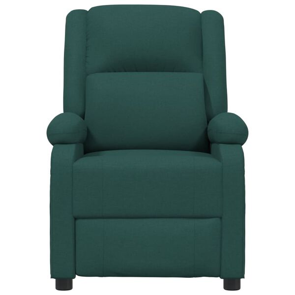 vidaXL Fauteuil inclinable &eacute;lectrique Vert fonc&eacute; Tissu