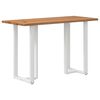 vidaXL Table de bar rectangulaire en ch&ecirc;ne massif avec bords naturels 180 x 80 x 102 cm