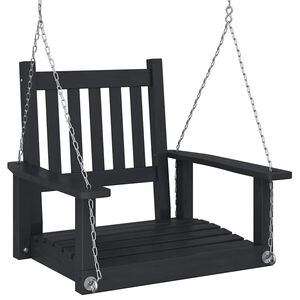 vidaXL Chaise balan&ccedil;oire de jardin cha&icirc;nes en m&eacute;tal bois massif sapin