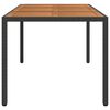vidaXL Table de jardin 190x90x75 cm Résine tressée et bois acacia Noir