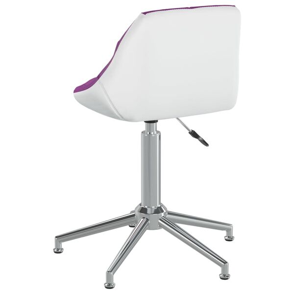 vidaXL Chaise pivotante de salle &agrave; manger Violet et blanc Similicuir