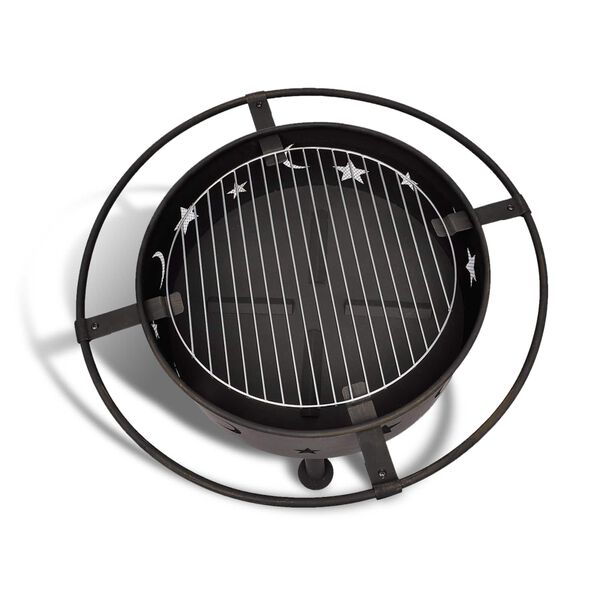 vidaXL &Eacute;chelle de Feu Lune Noir 82 x 82 x 64 cm Acier