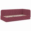 vidaXL Cadre de lit d'angle avec matelas Bordeaux 100 x 200 cm tissu