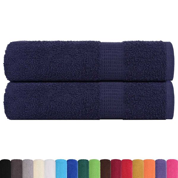 vidaXL Serviettes de douche FROGN 2 pcs bleu marine 70x140 cm 360 g/m&sup2;