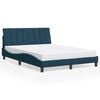 vidaXL Cadre de lit sans matelas Hanko bleu 140x200 cm velours